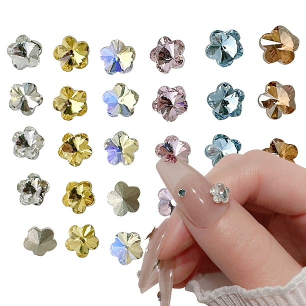 Kit de decoración de uñas 3D de 180 piezas, diamantes de imitación de cristal para uñas, accesorios para uñas con forma de flor, suministros para uñas, decoraciones para fundas de teléfono