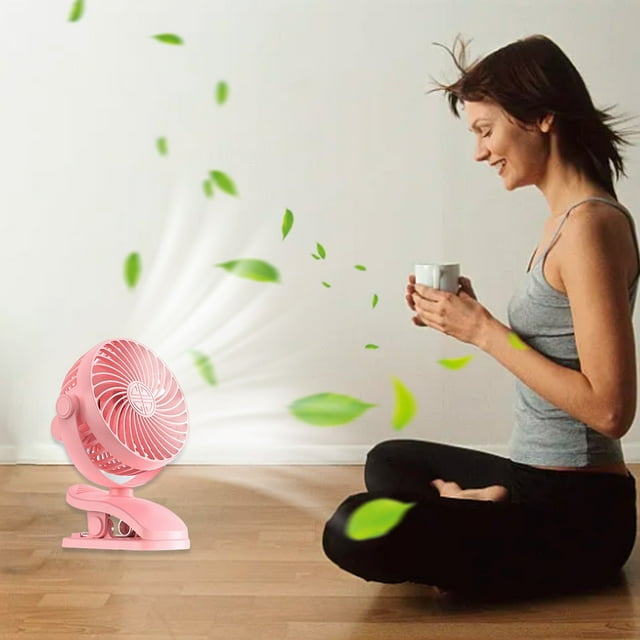Ventilador Portátil de Escritorio, Diseño Oscilante Silencioso, Inclinación Ajustable a 720 Grados, Flujo de Aire de 3 Velocidades, Alimentación Por Usb, Tamaño Compacto, Ideal para Oficina En Casa y
