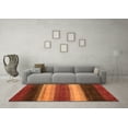 thumbnail image 3 of Ahgly Company Indoor Round Abstract Orange Modern Area Rugs, 4' Round, 3 of 4