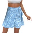 thumbnail image 1 of Falda corta con estampado de flores pequeñas y banda estampada de estilo dulce con personalidad a la moda para mujer Wmkox8yi FGJ2250, 1 of 6