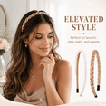thumbnail image 4 of HBlife 7 Pack Headbands for Women Girls Headbands Trendy Brown Knotted Solid Head Bands Pearl Headband Non Slip Hairbands Cute Hair Accessories Multi-style Headband Pack, 4 of 7