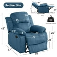 thumbnail image 3 of Aukfa Recliner Chair Overstuffed Armchair Single Sofa w/ Lumbar Support for Living Room, Flannel, Blue, 3 of 8