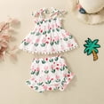 thumbnail image 4 of Toddler Girl Clothes Layered Ruffle Top Floral Shorts Cute Toddler Girls Summer Outfits 2Pcs Clothing Set Girls Summer Set 3-24 Months,12-18 Months, 4 of 9