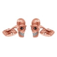 thumbnail image 2 of Mens Chocolate Plated Stainless Steel Skull Cuff Links With Black Cubic Zirconia, 2 of 5
