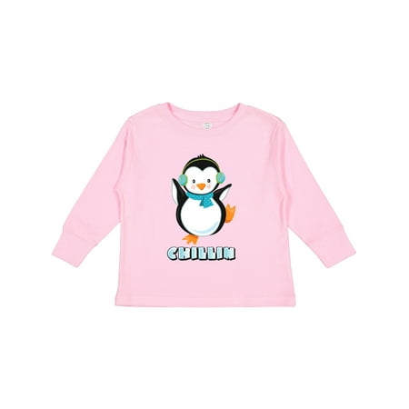 

Inktastic Chillin Penguin Gift Toddler Boy or Toddler Girl Long Sleeve T-Shirt