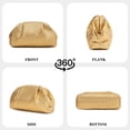 thumbnail image 5 of Women's Woven Evening Bag Vegan Leather Clutch Purse Dumpling Ruched Bag Party Wedding Elegant Handbags, 5 of 6