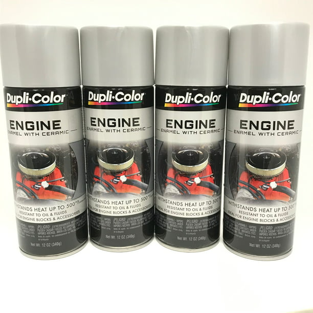 Duplicolor De1615 4 Pack Engine Enamel Paint W Ceramic Aluminum 12 Oz Aerosol Com - Dupli Color Ceramic Added High Heat Engine Paint