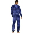 thumbnail image 3 of DHFJKG Winter Plaid Pajamas For Men Jumpsuit Loungewear Long Sleeve Hooded Drawstring Zipper Onesie With Pockets Sleepwear Soft Nightwear, 3 of 4