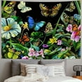thumbnail image 2 of PRATYUS  Frog Tapestry Insect Butterfly and Green Plant in the Tropical Rainforest Tapestry Natural Scenery Art Tapestries Wall Hanging for Bedroom Living Room Dorm Home Indie Decor 60x50inch, 2 of 6