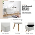 thumbnail image 4 of UIXE 40.92" Storage Ottoman Bench Bedroom Benches Storage Large Foot Stool with Wooden Legs for Entryway Living Room, Beige, 4 of 6