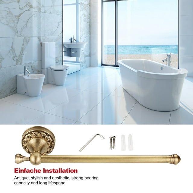 Towel Rack Pole,Antique Brass Bathroom Towel Brass Towel Bar Brass Towel Rack High Capacity