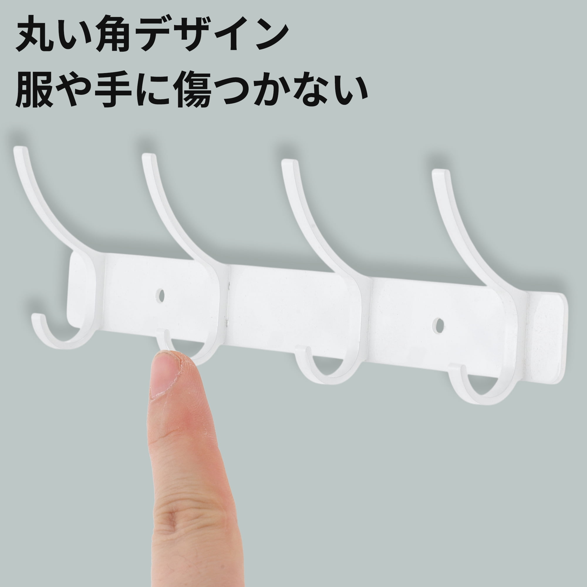 Unique Bargains Coat Rack Wall Mount Hook White 6.9x1.2x6