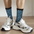 thumbnail image 6 of KLL Blue and White Gradient Snowflake Print Cool Socks Men's Women's Crew Socks Funny Crazy Novelty Stockings, 6 of 6