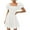 White, variant on Women's 2024 Boho Summer Square Neck Puff Sleeve Off Shoulder Smocked Tiered Casual A Line Short Mini Dress Bridesmaid Dress Womens Tie Event Dresses Petite plus Size Dresses Long Sleeve Prom Dress