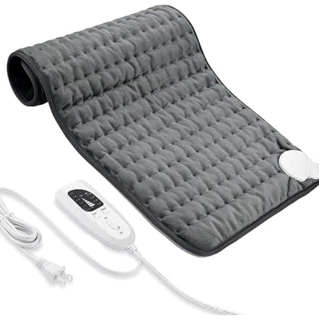 Electric Heating Pad for Back Pain Relief, Heating Pads for Cramps, Auto Shut Off, Machine Washable, Heating pad for Neck and Shoulder, Knee, Arms, Legs, etc. 12''x24'', Dark Gray Dark Gray 24'' x
