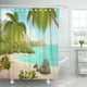 thumbnail image 1 of ABPHQTO Isla azul Playa Tropical Paisaje de dibujos animados Jungle Shore Vacaciones Mar hermoso Juego de cortinas de ducha de baño a prueba de agua 165x180 cm ABPHQTO PKNMT66x72Shower-10599, 1 of 2
