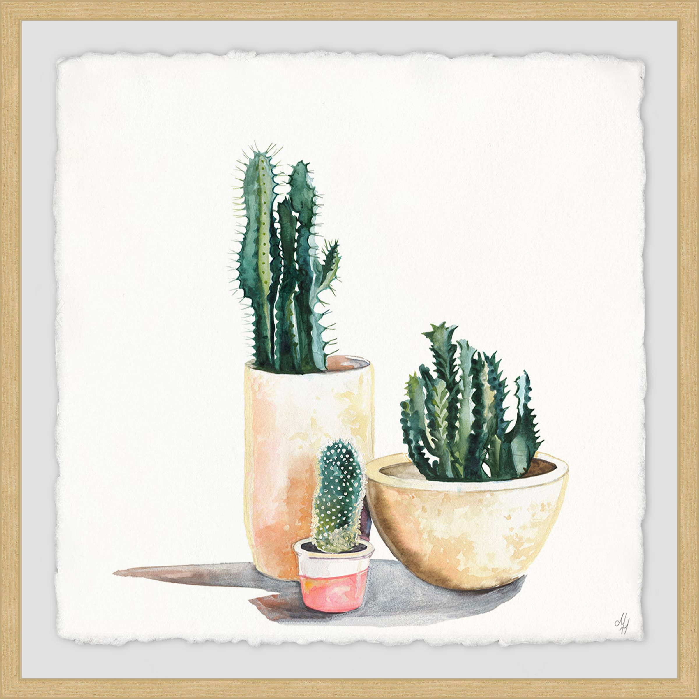 Desert In Pot Framed Painting Art Print, 32.00" x 1.50"