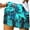 Blue, variant on Dvprdro Womens Summer Shorts Casual Hawaiian Tropical Printed Drawstring Elastic Waist Beach Shorts with Pockets
