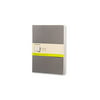 Moleskine Cahier Journal, Soft Cover, XL (7.5" x 9.5") Plain/Blank, Pebble Grey, 120 Pages (Set of 3)