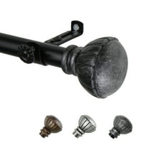 13/16" Dia Adjustable 66-120" Bria Curtain Rod in Black