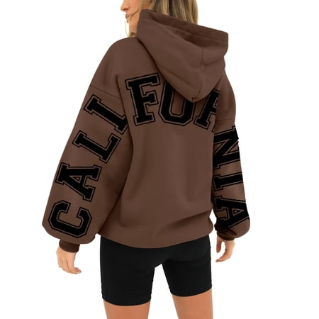 Ruyang Oversized Hoodies for Women Women s Long Sleeved Zipperless Printed Hoodie With Back Long Jackets Women