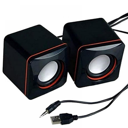 USB Computer Speaker, PC Speaker for Desktop Computer, Mini Portable Compact Stereo 3.5 MM Laptop Speaker