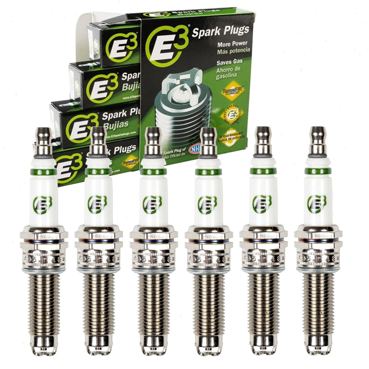 6 pc E3 Spark Plugs compatible with Chrysler Town & Country 3.6L V6 2011-2016
