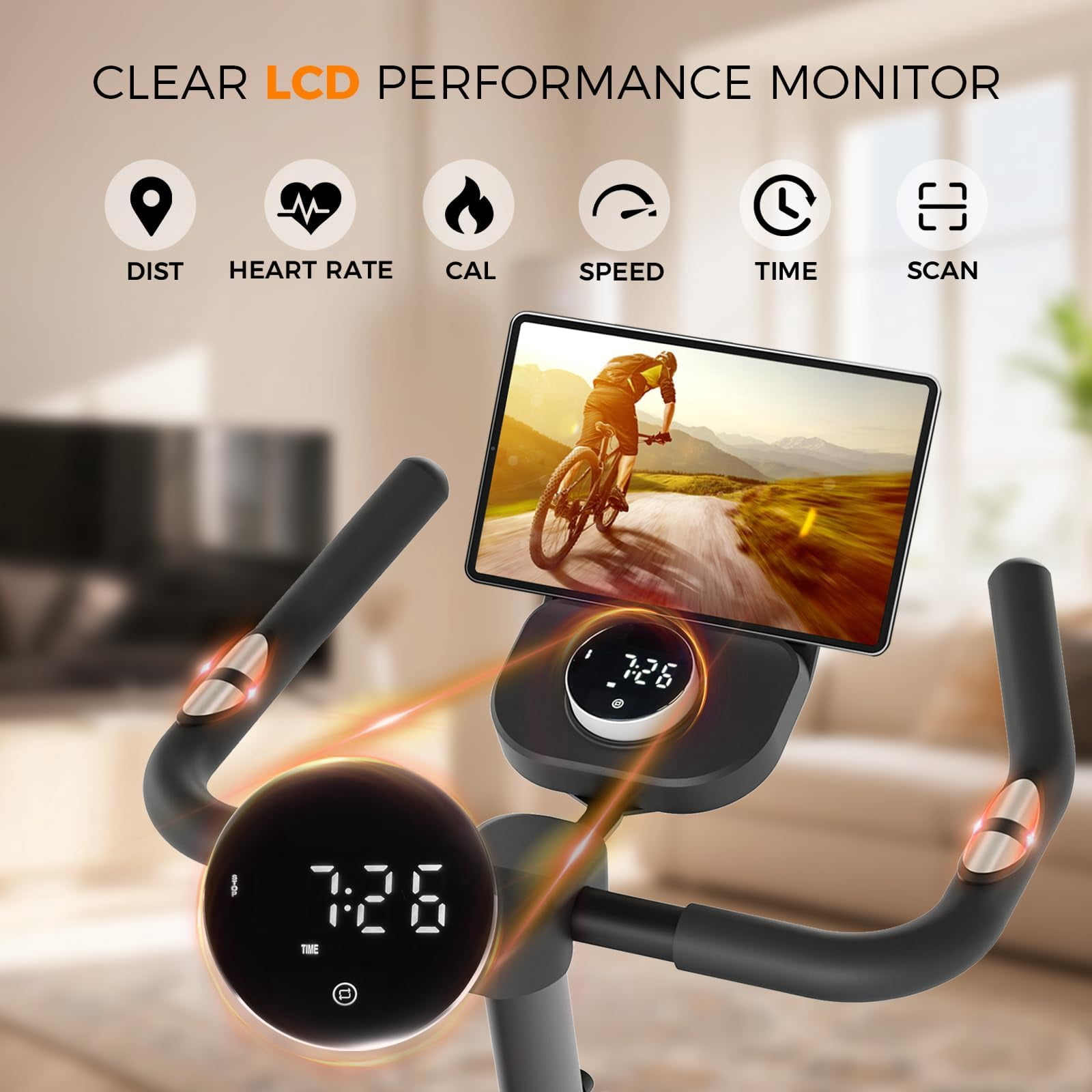 Exercise Bike,Magnetic Stationary Bike with App, Low Noise Indoor Cycling Bike with 330lbs Weight Capacity, Adjustable Seat, Tablet Holder, Water Bottle Holder for Home Fitness and Weight Loss