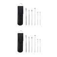 thumbnail image 1 of Vogacara 6 piezas de acero inoxidable, herramienta de extracción para el hogar, accesorios para removedor de cera para cuarto de baño con bolsillo de Negro 2piezas Vogacara CBP164961, 1 of 6