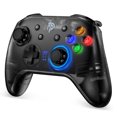 thumbnail image 1 of APPIE Manette Sans Fil Pro pour Nintendo Switch 5 Vitesses Led Réglables et Retour de Vibration Double 6 Axes TURBO pour Switch Lite/Switch OLED/PC, ESM-4108, Semi-Translucide Noir, 1 of 7