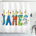 thumbnail image 1 of Ambesonne James Shower Curtain, Birthday Candle Pattern, 69"Wx75"L, Multicolor, 1 of 3
