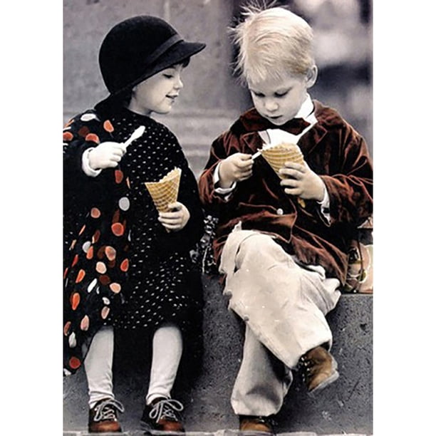 Pintura de diamante (DE9359) Rhinestone cuadrado DIY Sweet Boys Girls (A1847) 50x70cm FLhrweasw Nuevo