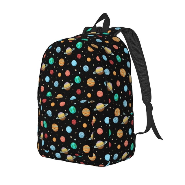 Saiise Solar System Planets Space Print Laptop Backpack - Adjustable Shoulder Straps, Water-Resistant, Large Capacity, Stylish Design, Unisex for School, Office, Travel-Medium