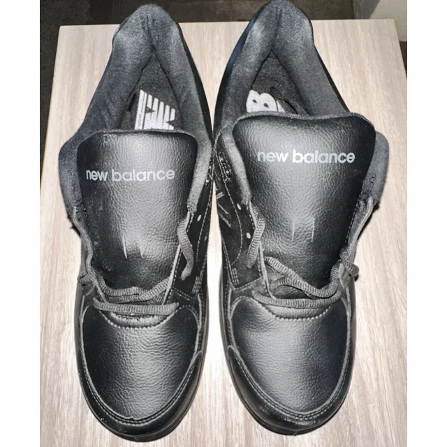 New Balance 674 Low Top Black Leather Casual Sneakers Men's Size US 10 Wide D