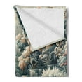 thumbnail image 2 of Ambesonne Abstract Nature Fleece Throw Blanket Blooming Forest 60"x80" Blush Dark Slate Blue, 2 of 5
