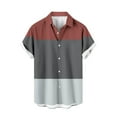 thumbnail image 2 of Qertyioot Chemise Imprimée Géométrique à Manches Courtes et Col Rond pour Hommes, Ultra Douce en Bambou, 2 of 4
