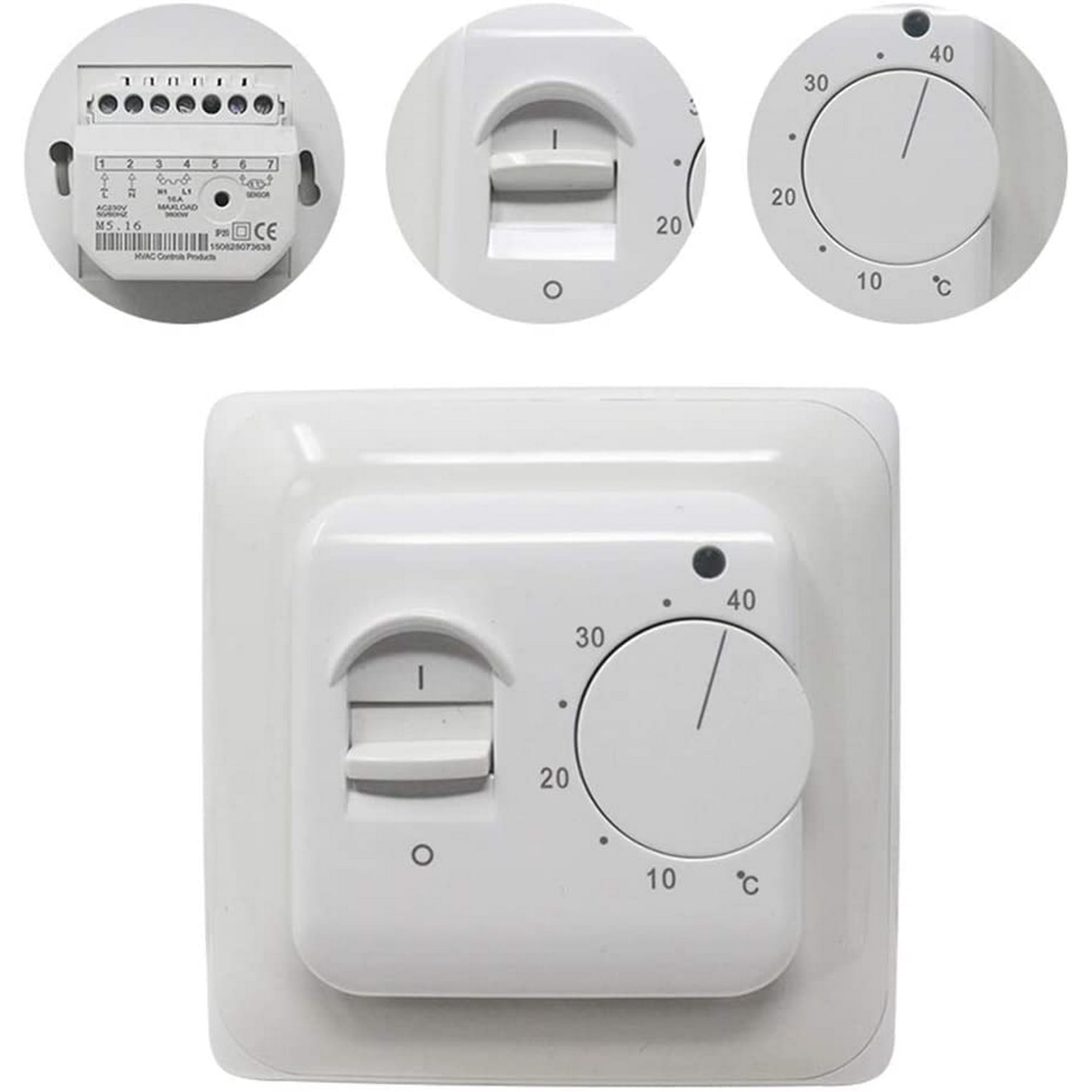Manual Electric Floor Heating Room Thermostat with AC 220V 16A