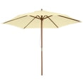thumbnail image 1 of Outsunny Parasol de Patio en Bois 8 Pi Parasol de Marché Rond Parasol de Jardin, 1 of 10