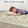 thumbnail image 6 of Ultrug Vintage Floral Rugs Soft Boho Area Rug Indoor Carpet for Living Room Bedroom Home Decor,6'x9',Light Yellow, 6 of 7