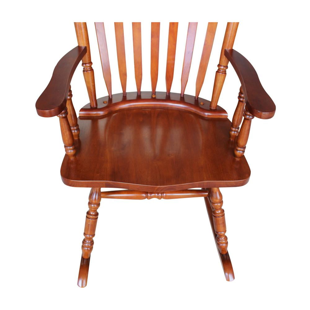 International Concepts Solid Wood Rocking Chair in Soft Cherry