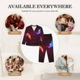 thumbnail image 7 of Fuzoiu Futuristic Red And Blue Bird Print Women's Long-Sleeved Pajama,Lounge Button Down Nightwear,Womens Notch Collar Pajama Set-X-Large, 7 of 7