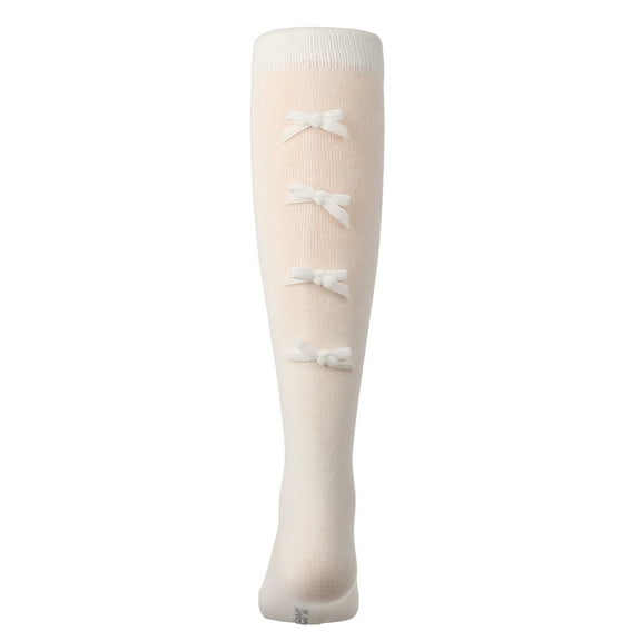 MeMoi Cotton-Rich Back Bow Trimmed Knee Sock - Girls - Female, 8, Black