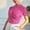 Pink, variant on HaoXianJian Plus Size Womens Shirts Ruffled Spring Tops for Women Summer Round Neck Short Sleeve Shirts Solid Color Blouse Casual Going Out Tops for Women Slim Fits Basic Tees S-4X