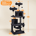 thumbnail image 2 of Yaheetech 62" H Multi Level Cat Tree Tower with 2 Condos & Scratching Post,Black, 2 of 9