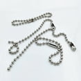 thumbnail image 2 of MasteelfCA 200PC Long Bead Connector Clasp Ball Chain Keychain Tag Key Rings Adjustable Antiqued Metal Bead Steel Chain (Silver), 2 of 6