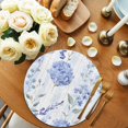 thumbnail image 2 of Hydrangea Leaves Round 15 Inch Placemats Set of 8, Blue Striped Botanical Floral HeatResistant Non Slip Place Mats for Dining Table, Wipeable Braided Kitchen Table Mats for Housewarming, 2 of 9