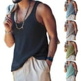 thumbnail image 1 of Summer Tank Top Sleeveless Solid Simple Style Knitted U Neck Sports Loose Shirt Summer Sweater Vest Blouses, 1 of 7
