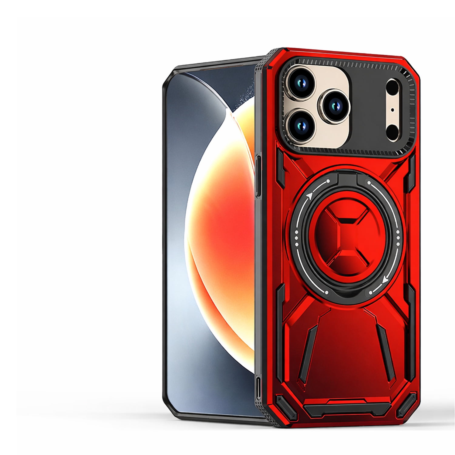 Armor Rotate Stand Case with Magsafe for iPhone 17 Pro - Red