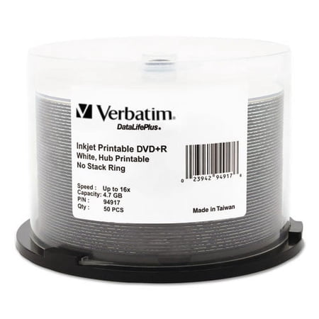Dvd+r Recordable Disc 4.7 Gb 16x Spindle Hub Printable White 50/pack | Bundle of 2 Packs