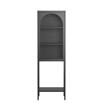 Benoît 62.99-inch Black One Door Metal Storage Cabinet with Fluted Clear Door